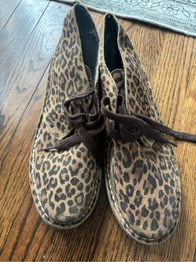 Aldo Leopard Print Lace-Up Ankle Boots - Brown/Black
